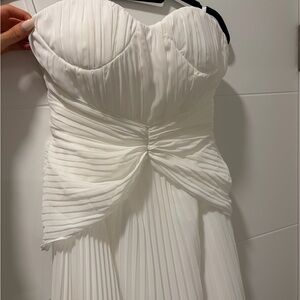 BRAND NEW Soft White Pleated Chiffon Wedding Dress with Train